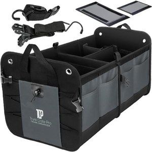 Car Storage Organizer, Gray Car Organizer, Trunk Organizer For Car, Suv, Truck